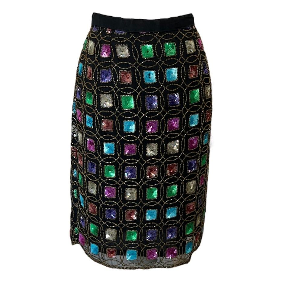 Vintage Jewel Queen Mini Skirt Size 10 100%Silk